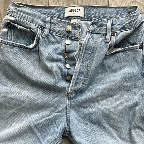 AGOLDE 90’s distressed high waisted button fly jeans - Picture 2 of 7